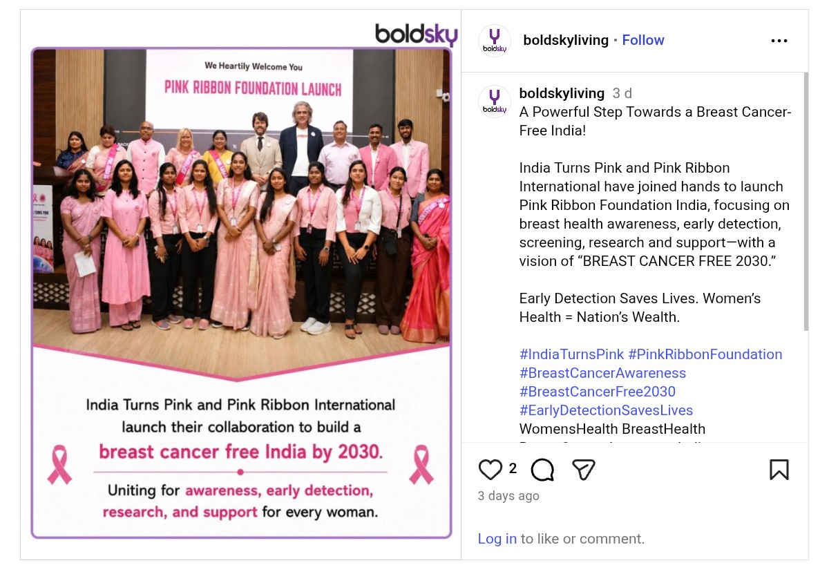 Boldsky (Instagram) — A Powerful Step Towards a Breast Cancer-Free India